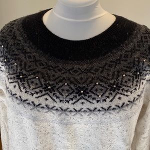 Talbots Beaded Donegal Fairisle Sweater L